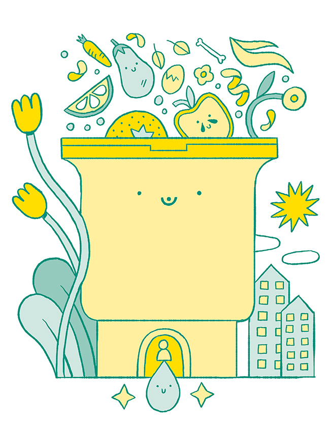 illustration Bokashi compost urbain